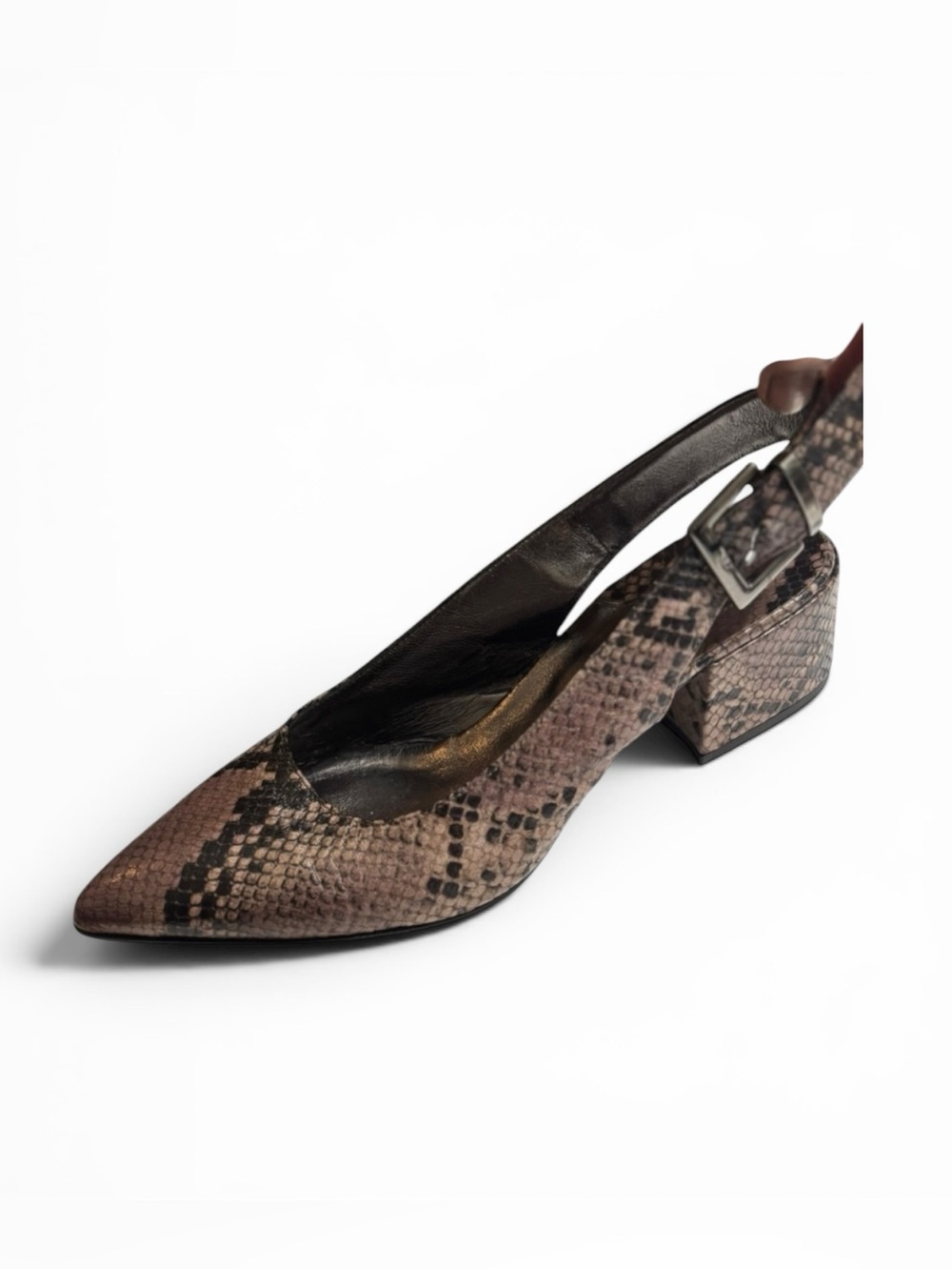 Dorothee Schumacher Snakeskin Leather Slingback Pumps Women’s Size 10 Point Toe